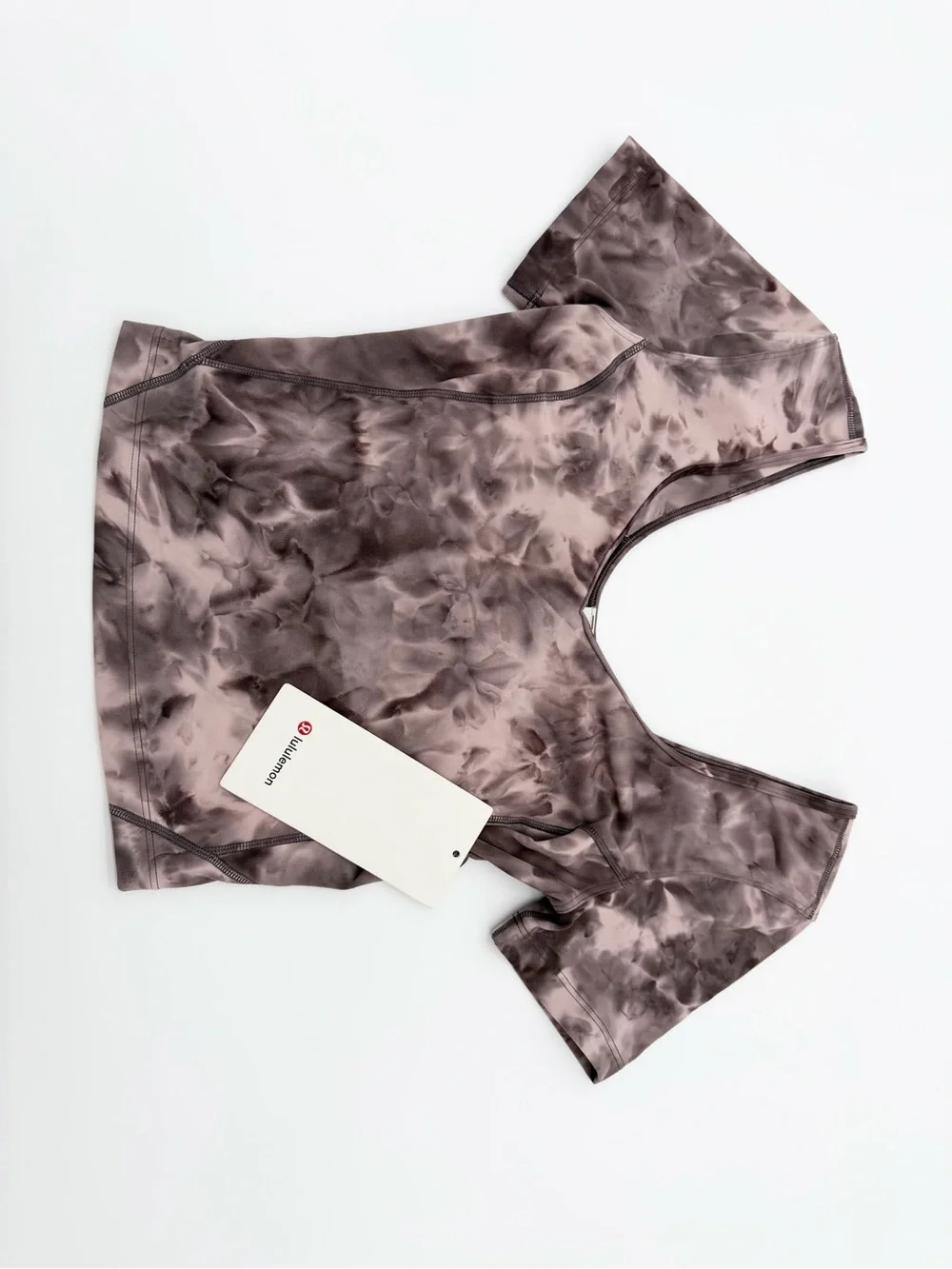 NWT Lululemon Align Tee | Mauve and Charcoal Tie-Dye Short Sleeve Scoop Neck Top
